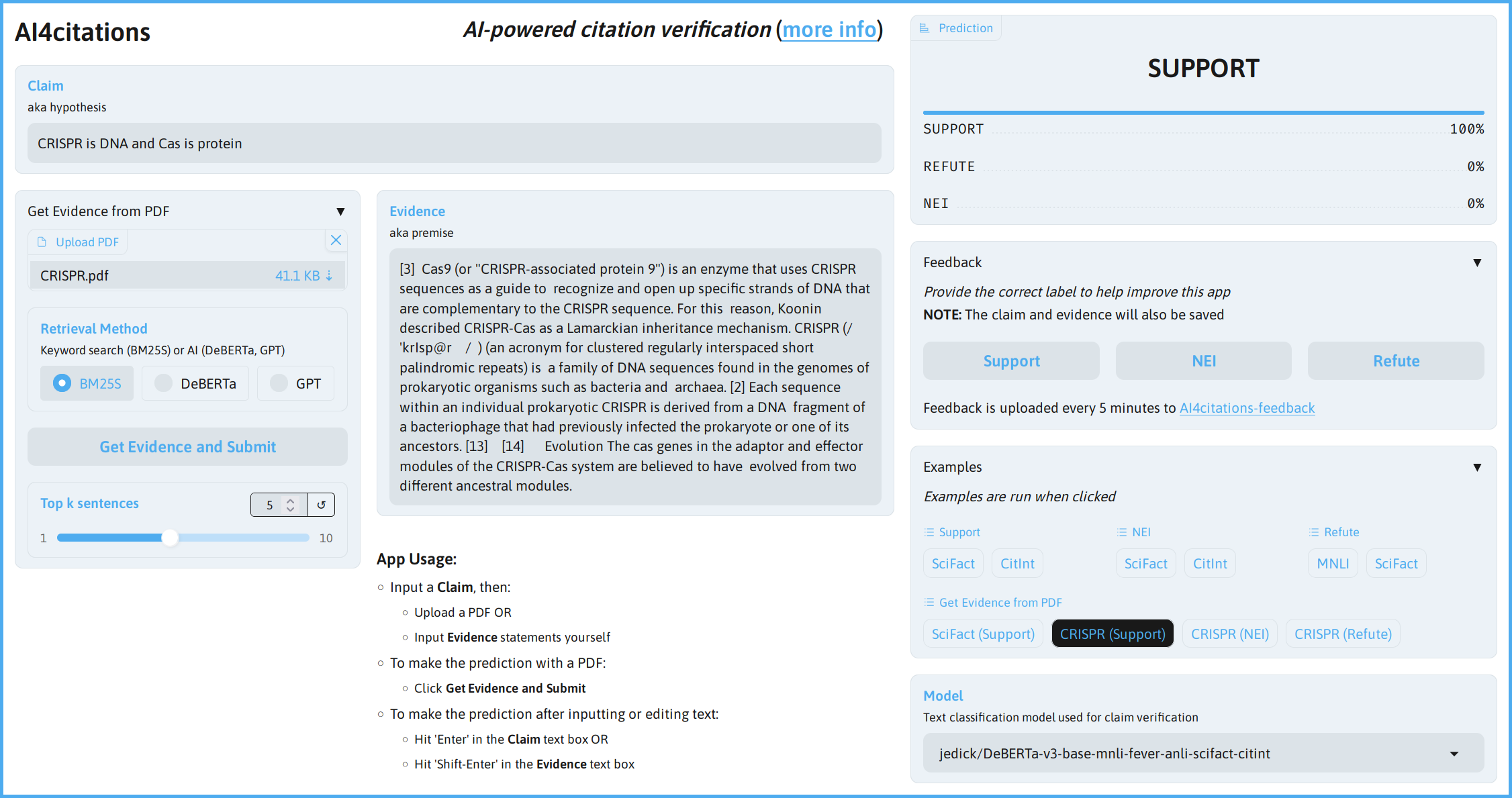 AI4citations Application Screenshot